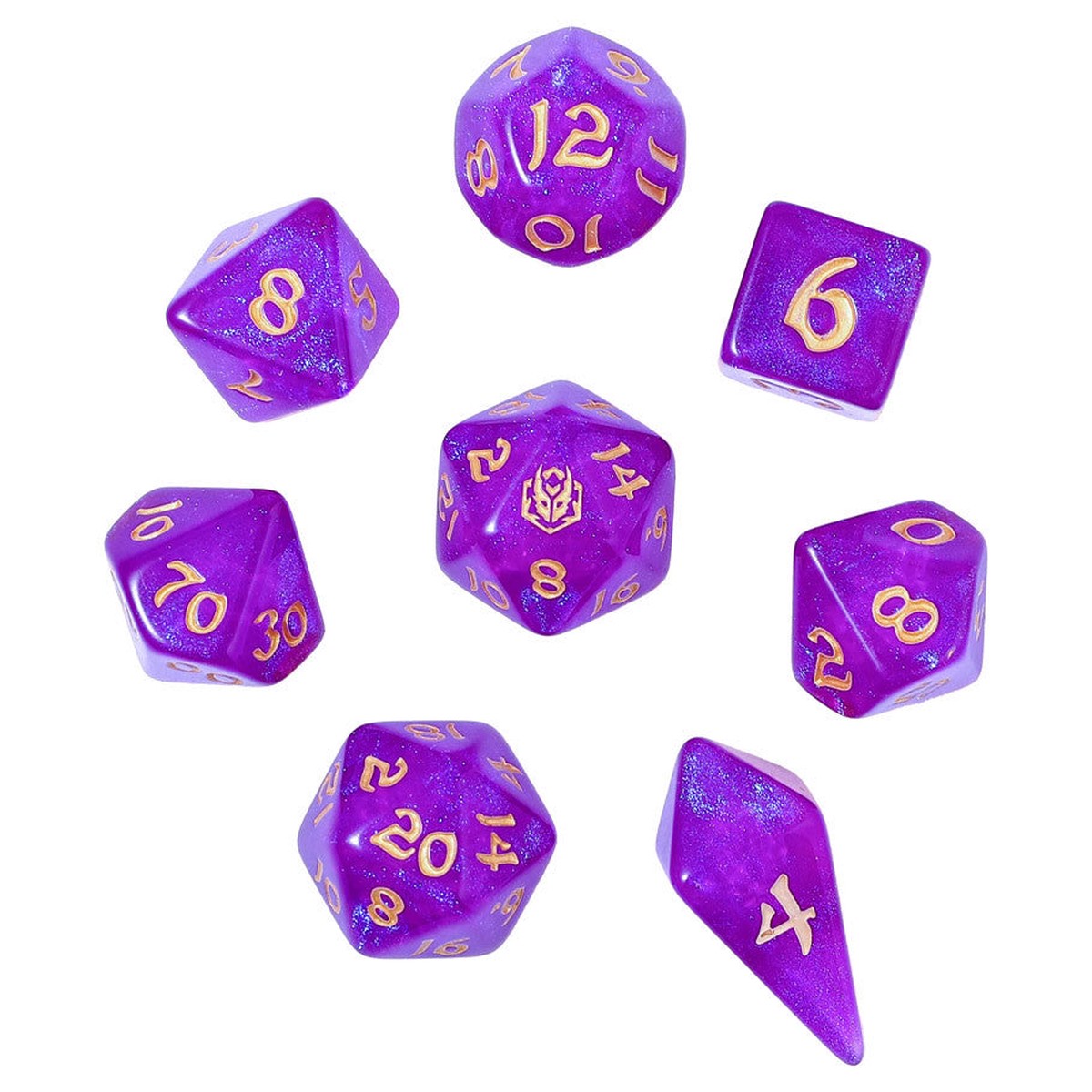 Wyrmforged Rollers Hex Appeal 8 Piece RPG Dice Set