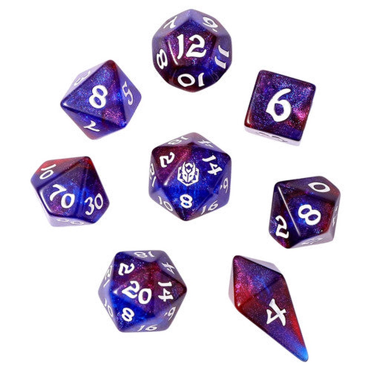 Wyrmforged Rollers Arcane Nexus 8 Piece RPG Dice Set